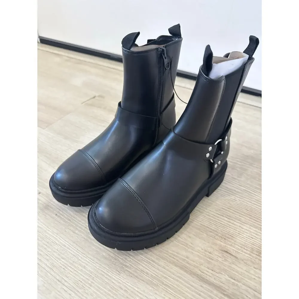 Art Class Crosby Harness Moto Boots Black Western Biker Boots Youth Big Kid 3
